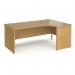 Maestro 25 right hand ergonomic desk 1800mm wide - oak top with panel end leg MP18ERO