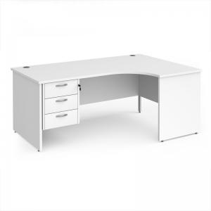 Maestro 25 right hand ergonomic desk 1800mm wide with 3 drawer