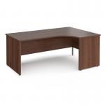 Maestro 25 right hand ergonomic desk 1800mm wide - walnut top with panel end leg MP18ERW