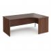 Maestro 25 right hand ergonomic desk 1800mm wide - walnut top with panel end leg MP18ERW