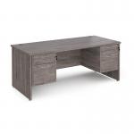 Maestro 25 straight desk 1800mm x 800mm with two x 2 drawer pedestals - grey oak top with panel end leg MP18P22GO