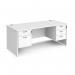 Maestro 25 straight desk 1800mm x 800mm with 2 and 3 drawer pedestals - white top with panel end leg MP18P23WH