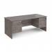 Maestro 25 straight desk 1800mm x 800mm with two x 3 drawer pedestals - grey oak top with panel end leg MP18P33GO