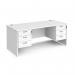 Maestro 25 straight desk 1800mm x 800mm with two x 3 drawer pedestals - white top with panel end leg MP18P33WH