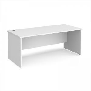Maestro 25 straight desk 1800mm x 800mm - white top with panel end leg