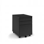 Steel 3 drawer wide mobile pedestal - black MP3-K