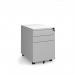 Steel 3 drawer wide mobile pedestal - silver MP3-S