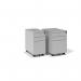 Steel 3 drawer wide mobile pedestal - silver MP3-S