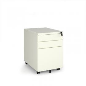 Steel 3 drawer wide mobile pedestal - white MP3-WH