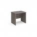 Maestro 25 straight desk 800mm x 600mm - grey oak top with panel end leg MP608GO