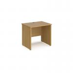 Maestro 25 straight desk 800mm x 600mm - oak top with panel end leg MP608O