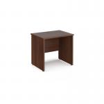 Maestro 25 straight desk 800mm x 600mm - walnut top with panel end leg MP608W