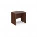 Maestro 25 straight desk 800mm x 600mm - walnut top with panel end leg MP608W