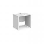 Maestro 25 straight desk 800mm x 600mm - white top with panel end leg