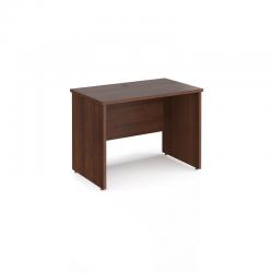 Cheap Stationery Supply of Maestro 25 straight desk 1000mm x 600mm - walnut top with panel end leg Office Statationery