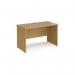 Maestro 25 straight desk 1200mm x 600mm - oak top with panel end leg MP612O