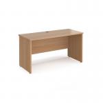 Maestro 25 straight desk 1400mm x 600mm - beech top with panel end leg