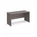 Maestro 25 straight desk 1400mm x 600mm - grey oak top with panel end leg MP614GO