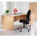 Maestro 25 straight desk 1400mm x 600mm with 2 drawer pedestal - grey oak top with panel end leg