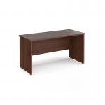 Maestro 25 straight desk 1400mm x 600mm - walnut top with panel end leg MP614W