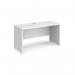 Maestro 25 straight desk 1400mm x 600mm - white top with panel end leg MP614WH