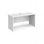 Maestro 25 straight desk 1400mm x 600mm - white top with panel end leg