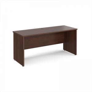Maestro 25 straight desk 1600mm x 600mm - walnut top with panel end