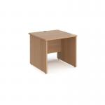 Maestro 25 straight desk 800mm x 800mm - beech top with panel end leg MP8B