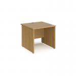 Maestro 25 straight desk 800mm x 800mm - oak top with panel end leg MP8O