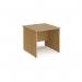 Maestro 25 straight desk 800mm x 800mm - oak top with panel end leg MP8O