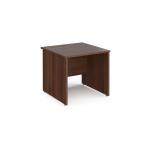 Maestro 25 straight desk 800mm x 800mm - walnut top with panel end leg MP8W