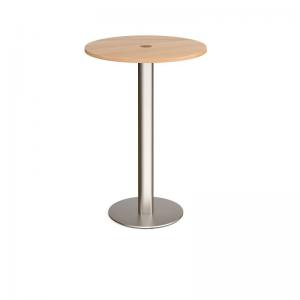 Image of Monza circular poseur table 800mm with central circular cutout 80mm -