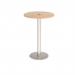 Monza circular poseur table 800mm with central circular cutout 80mm - beech MPC800-CO-BS-B