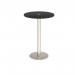 Monza circular poseur table 800mm with central circular cutout 80mm - black MPC800-CO-BS-BK