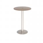 Monza circular poseur table 800mm with central circular cutout 80mm - barcelona walnut MPC800-CO-BS-BW