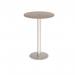 Monza circular poseur table 800mm with central circular cutout 80mm - barcelona walnut MPC800-CO-BS-BW