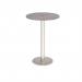Monza circular poseur table 800mm with central circular cutout 80mm - grey oak MPC800-CO-BS-GO
