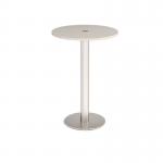 Monza circular poseur table 800mm with central circular cutout 80mm - Light Grey MPC800-CO-BS-LG