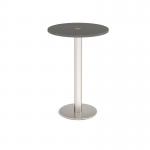 Monza circular poseur table 800mm with central circular cutout 80mm - Onyx Grey MPC800-CO-BS-OG