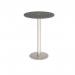 Monza circular poseur table 800mm with central circular cutout 80mm - Onyx Grey MPC800-CO-BS-OG