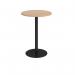 Monza circular poseur table with flat round black base 800mm - made to order