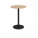 Monza circular poseur table with flat round black base 800mm - beech MPC800-K-B