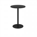 Monza circular poseur table with flat round black base 800mm - Black MPC800-K-BK