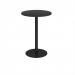 Monza circular poseur table with flat round black base 800mm - Black MPC800-K-BK