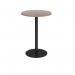 Monza circular poseur table with flat round black base 800mm - barcelona walnut MPC800-K-BW