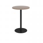 Monza circular poseur table with flat round black base 800mm - barcelona walnut MPC800-K-BW
