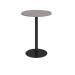 Monza circular poseur table with flat round black base 800mm - grey oak MPC800-K-GO