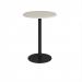 Monza circular poseur table with flat round black base 800mm - Light Grey MPC800-K-LG