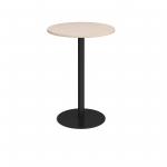 Monza circular poseur table with flat round black base 800mm - maple MPC800-K-M