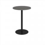 Monza circular poseur table with flat round black base 800mm - Onyx Grey MPC800-K-OG